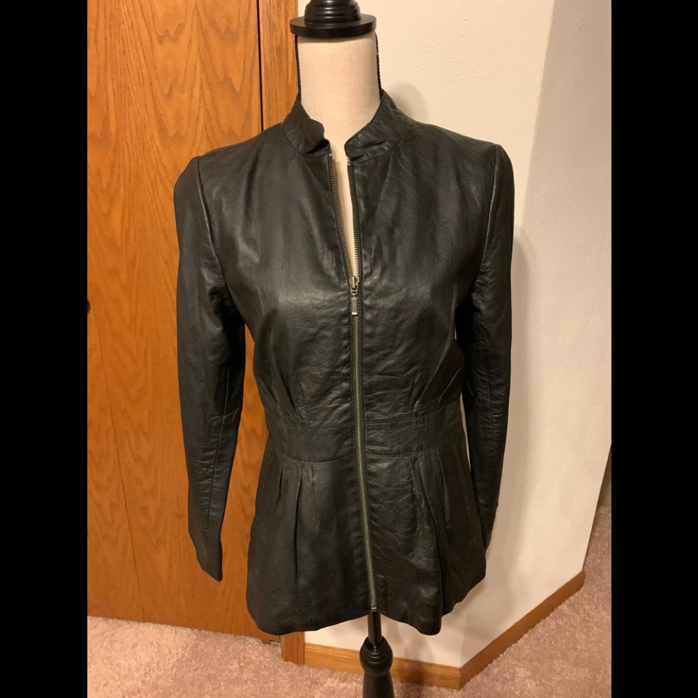 J Jill black leather jacket